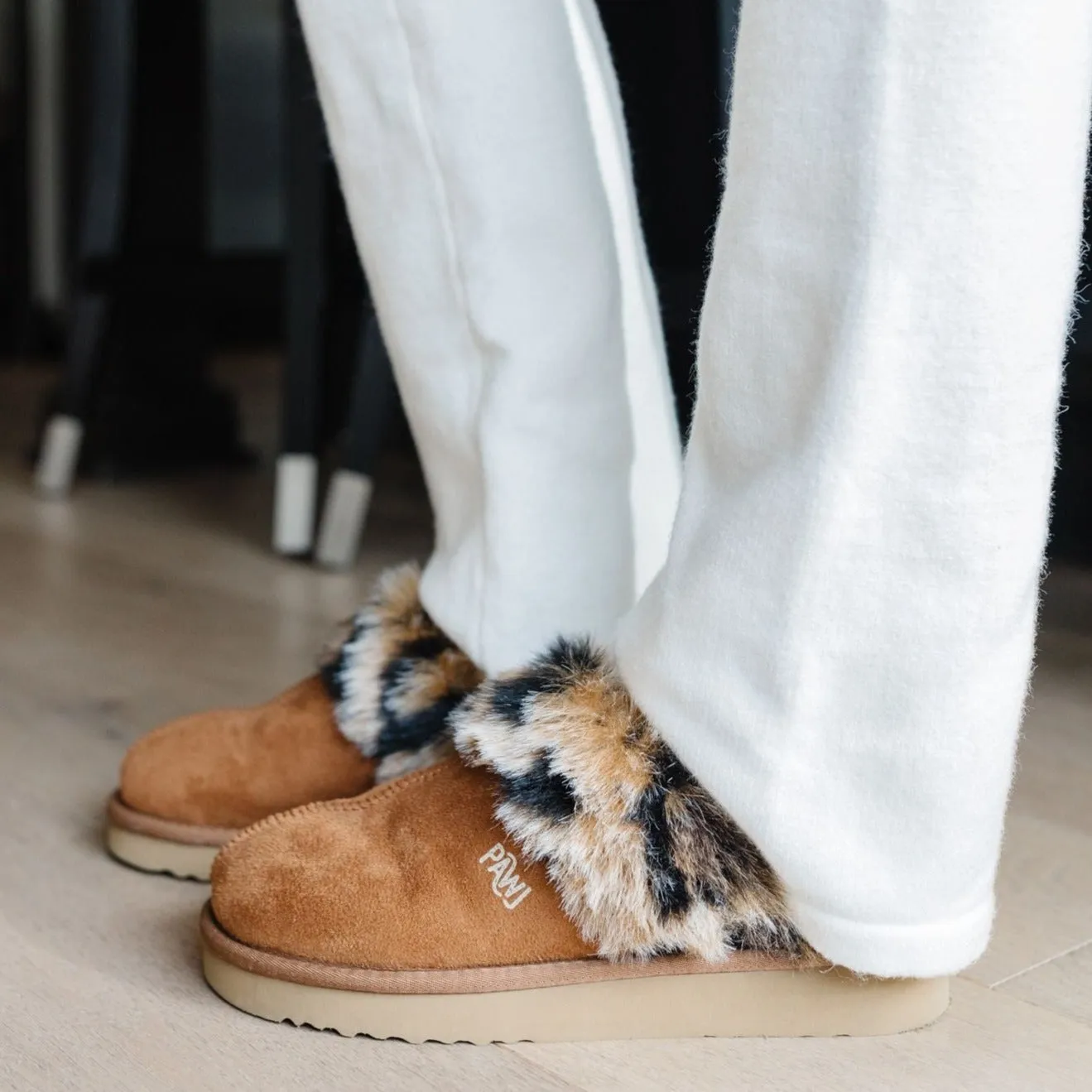 PAWJ Slippers | Chestnut / Wild Leopard