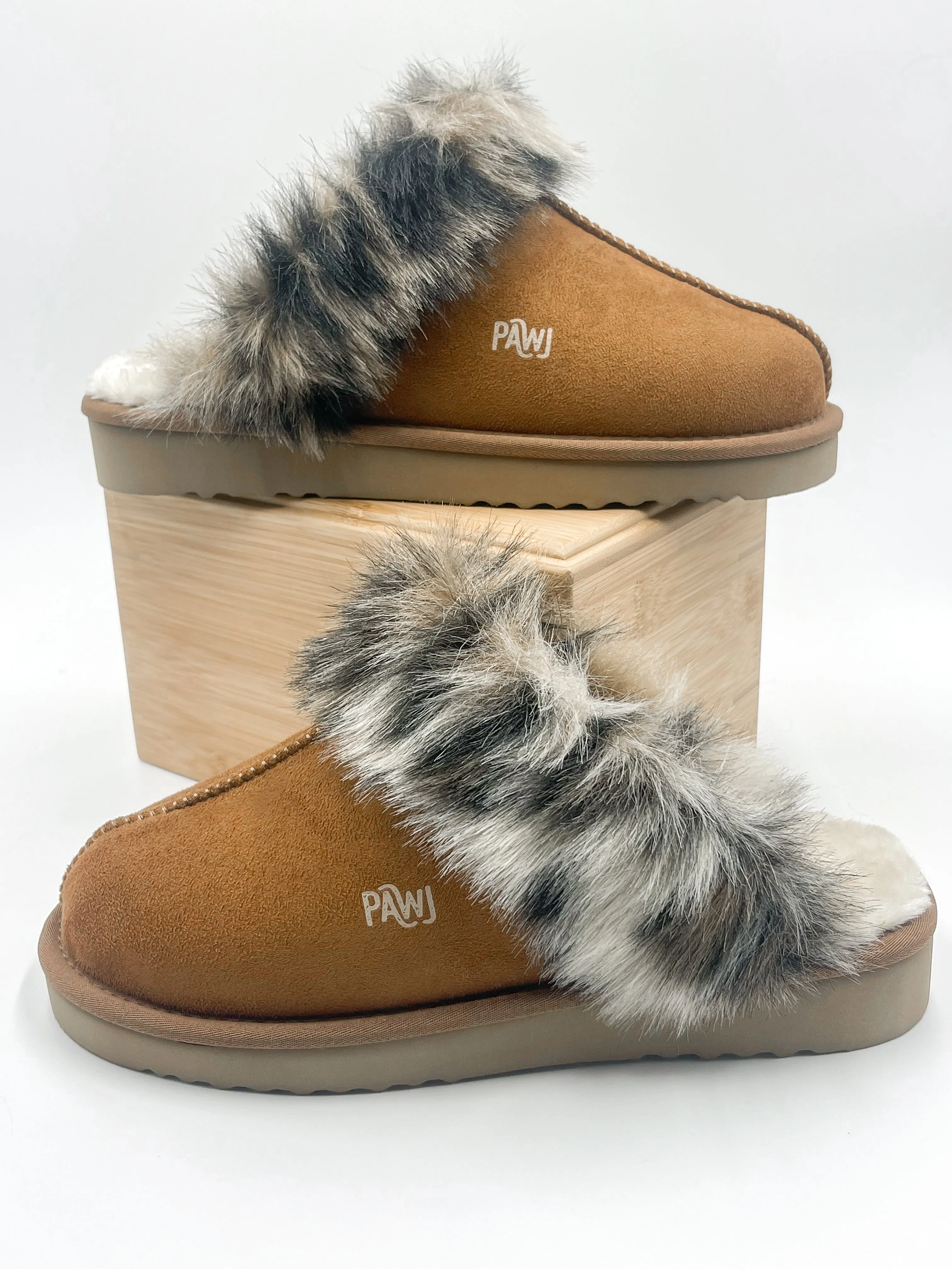 PAWJ Slippers | Chestnut / Wild Leopard