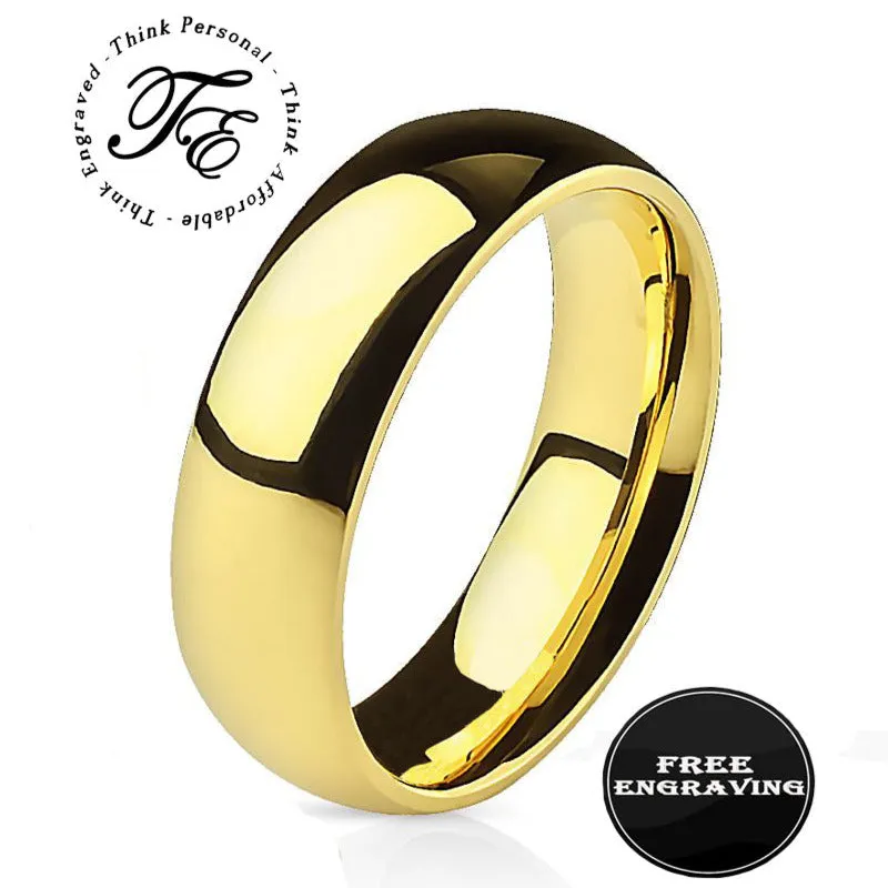 Personalized Men's Gold Promise Ring - Engraved Men's Ring Handwriting Ring