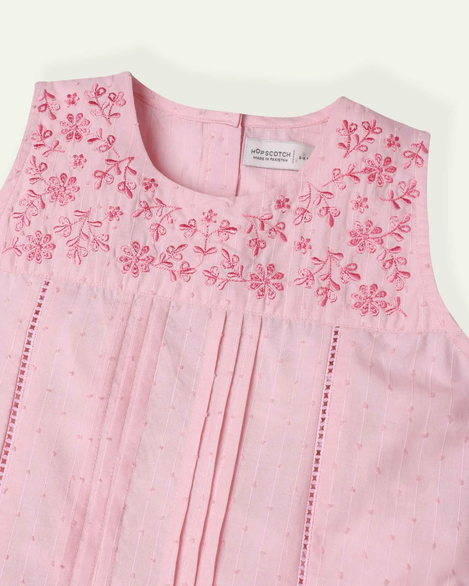 Pink Embroidered Broche Top