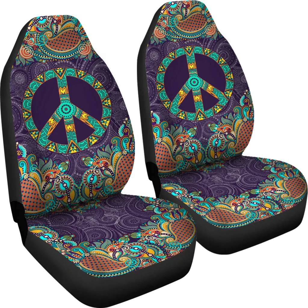 Purple Peace Mandala Car Seat Covers