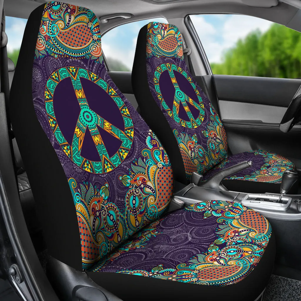 Purple Peace Mandala Car Seat Covers