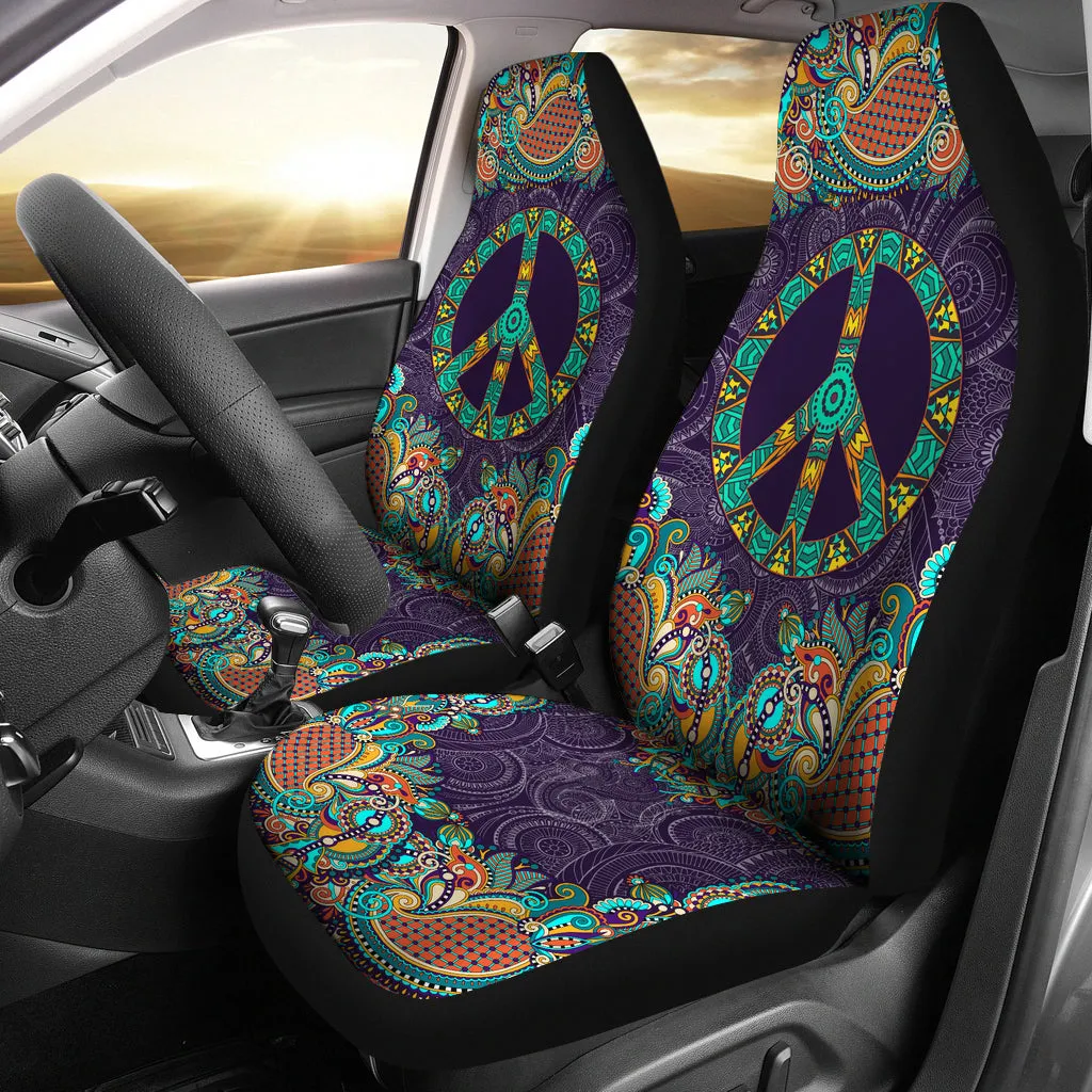 Purple Peace Mandala Car Seat Covers