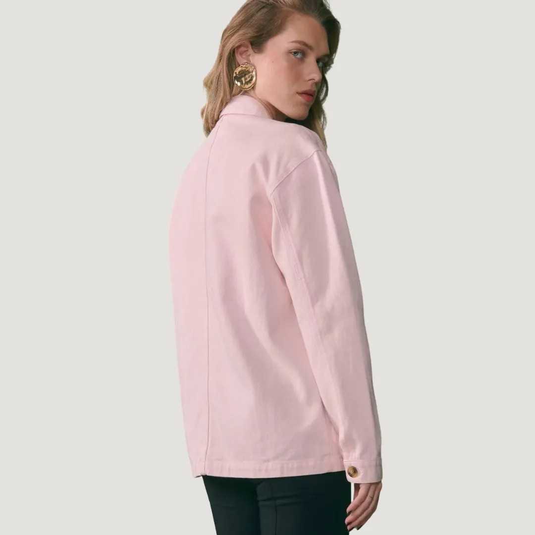 "Amour" Sebasto Twill Worker Jacket (Twill English Pink)