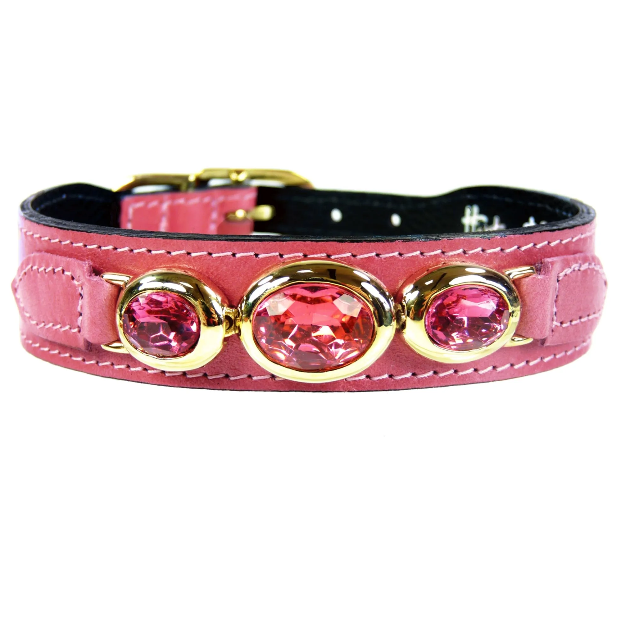 Regency Dog Collar in Petal Pink & Gold