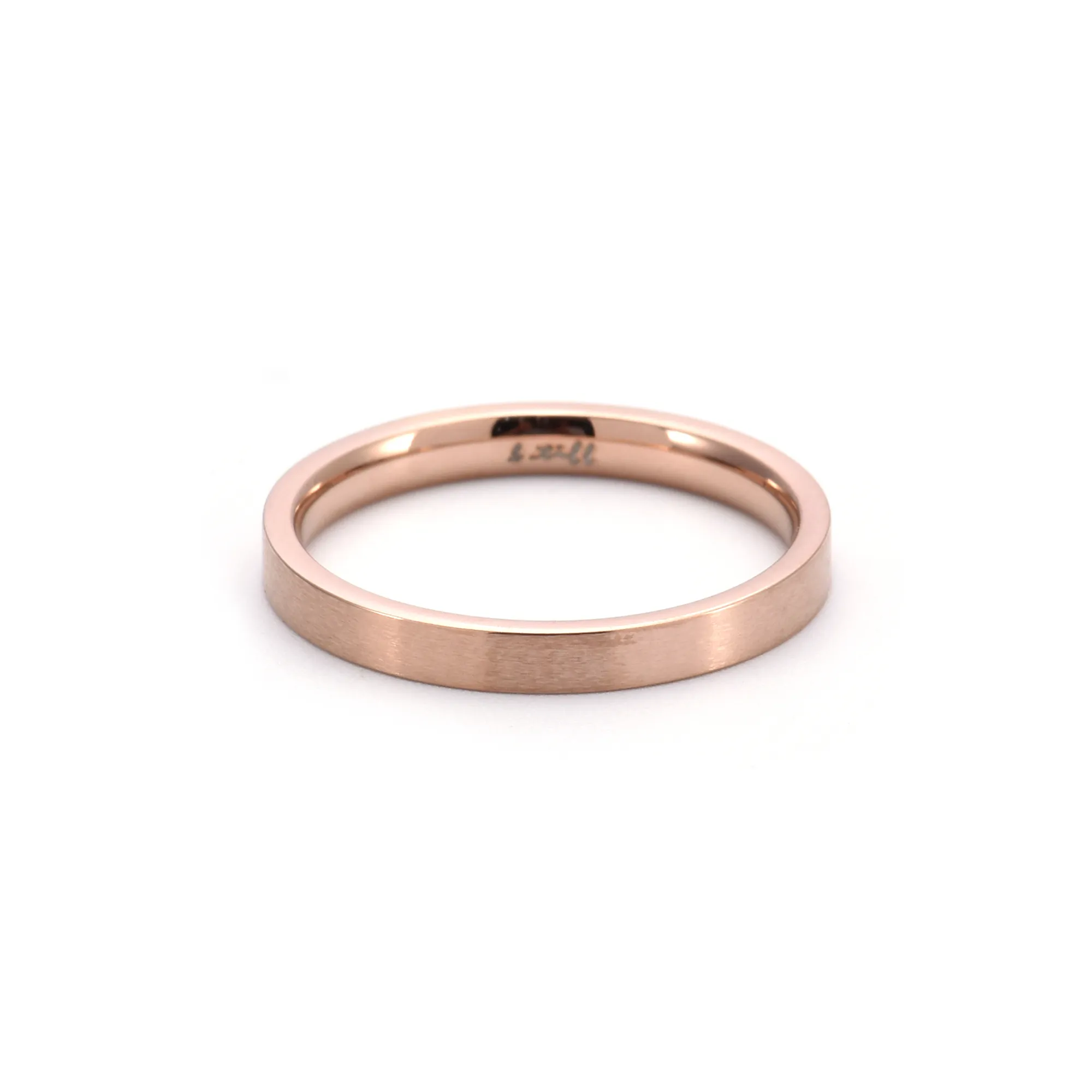 RG101RG B.Tiff Rose Gold Plated Stainless Steel Plain Stacking Ring