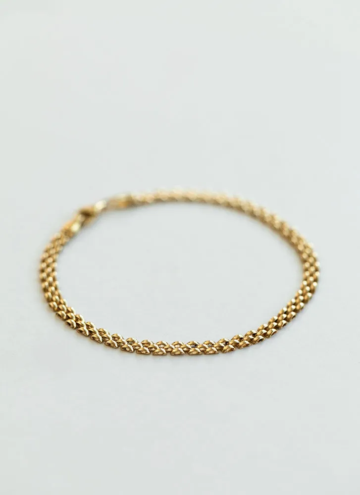 Sady rolex 3mm chain bracelet 14k gold