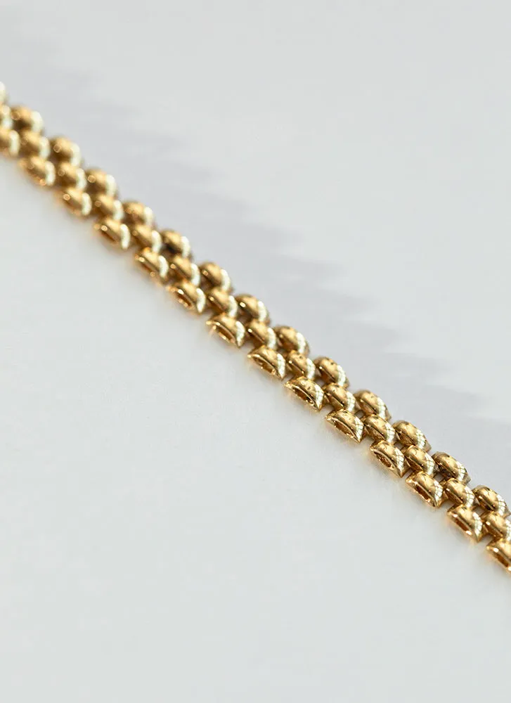 Sady rolex 3mm chain bracelet 14k gold