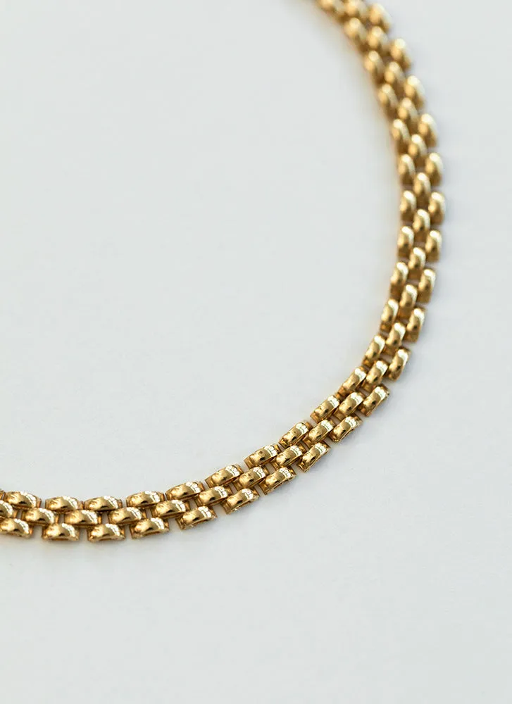 Sady rolex 3mm chain bracelet 14k gold