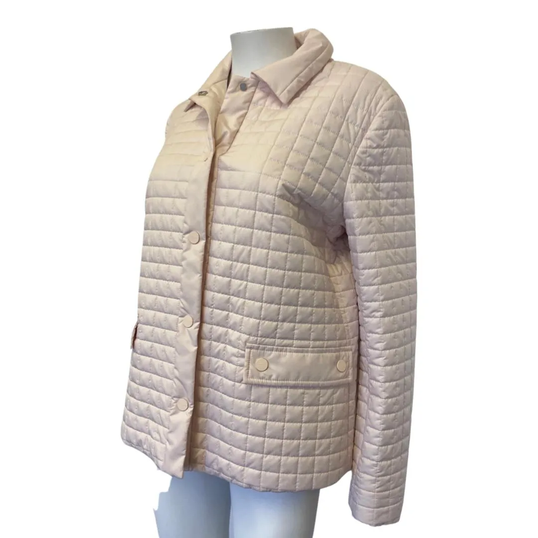 SALVATORE FERRAGAMO Pastel Pink Quilted Jacket (43 - UK 10-12)