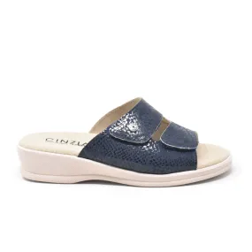 Scarpe da Donna - CINZIA SOFT Art. SE800 002 ciabatta blu doppio strappo