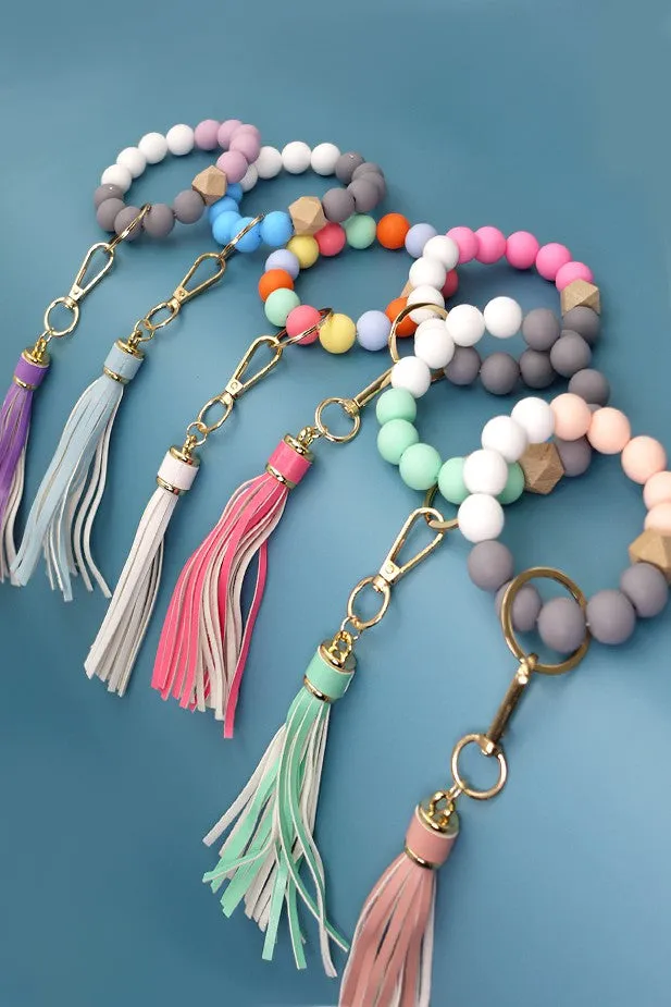 Silicone Bead Tassel Bracelets