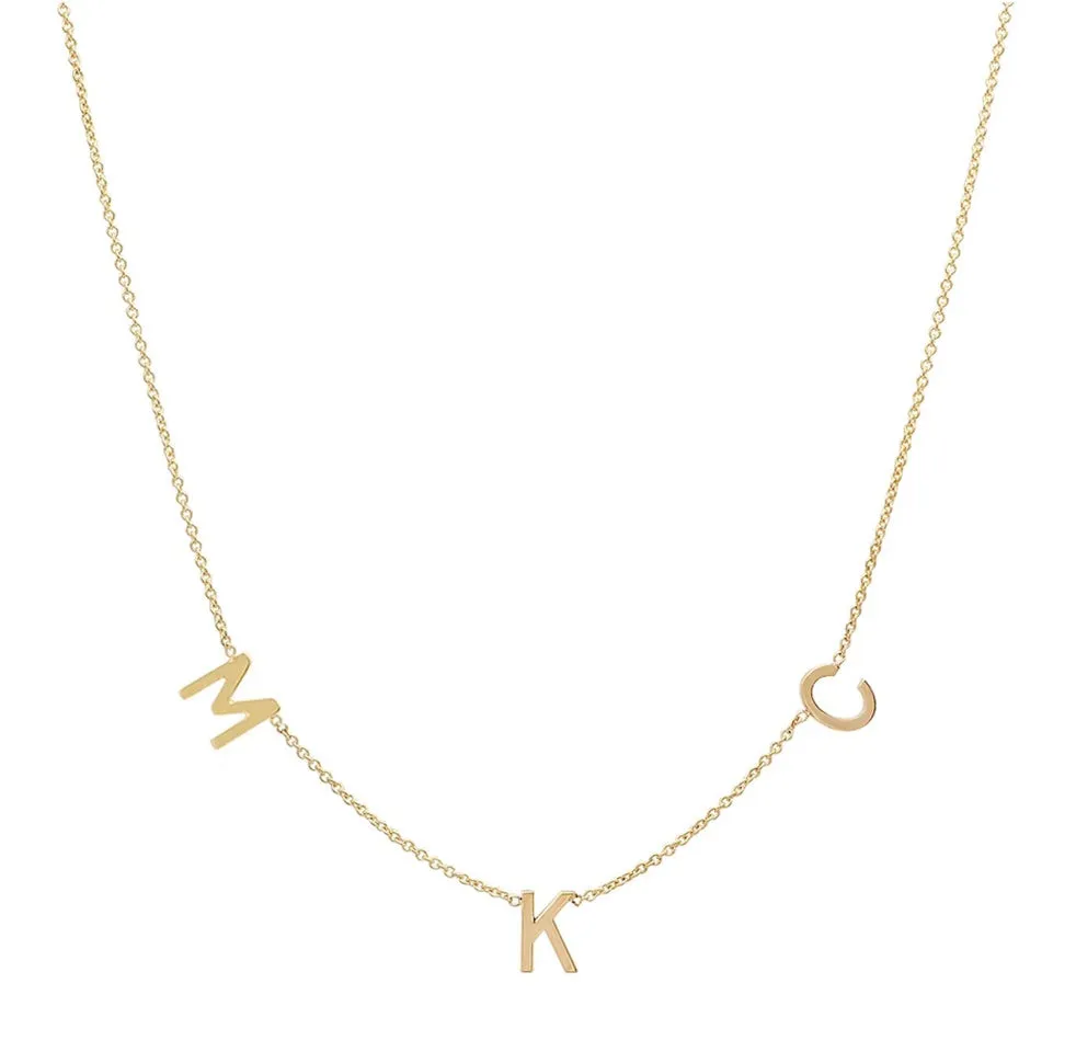 Small Spaced Initial Necklace