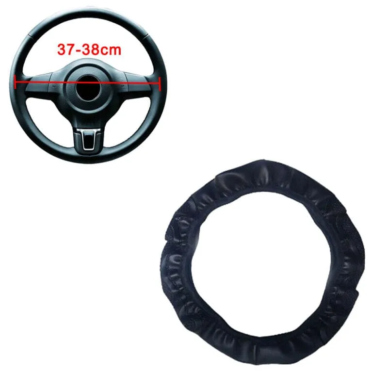 SMAXPro™ Black Leather Steering Wheel Cover: Breathable, Anti-Slip for Car