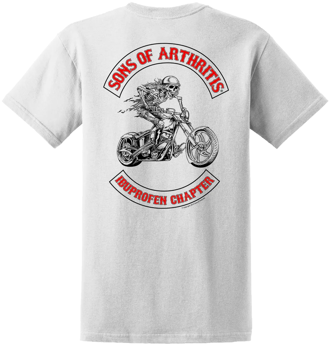 Sons of Arthritis Ibuprofen Chapter White Pocket T-shirt