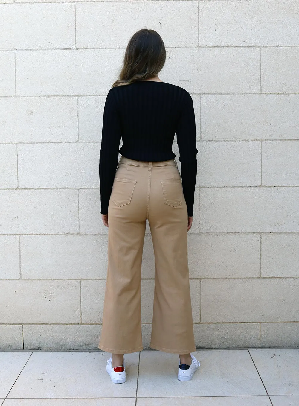 Stassy Wide Leg Pant-SAND