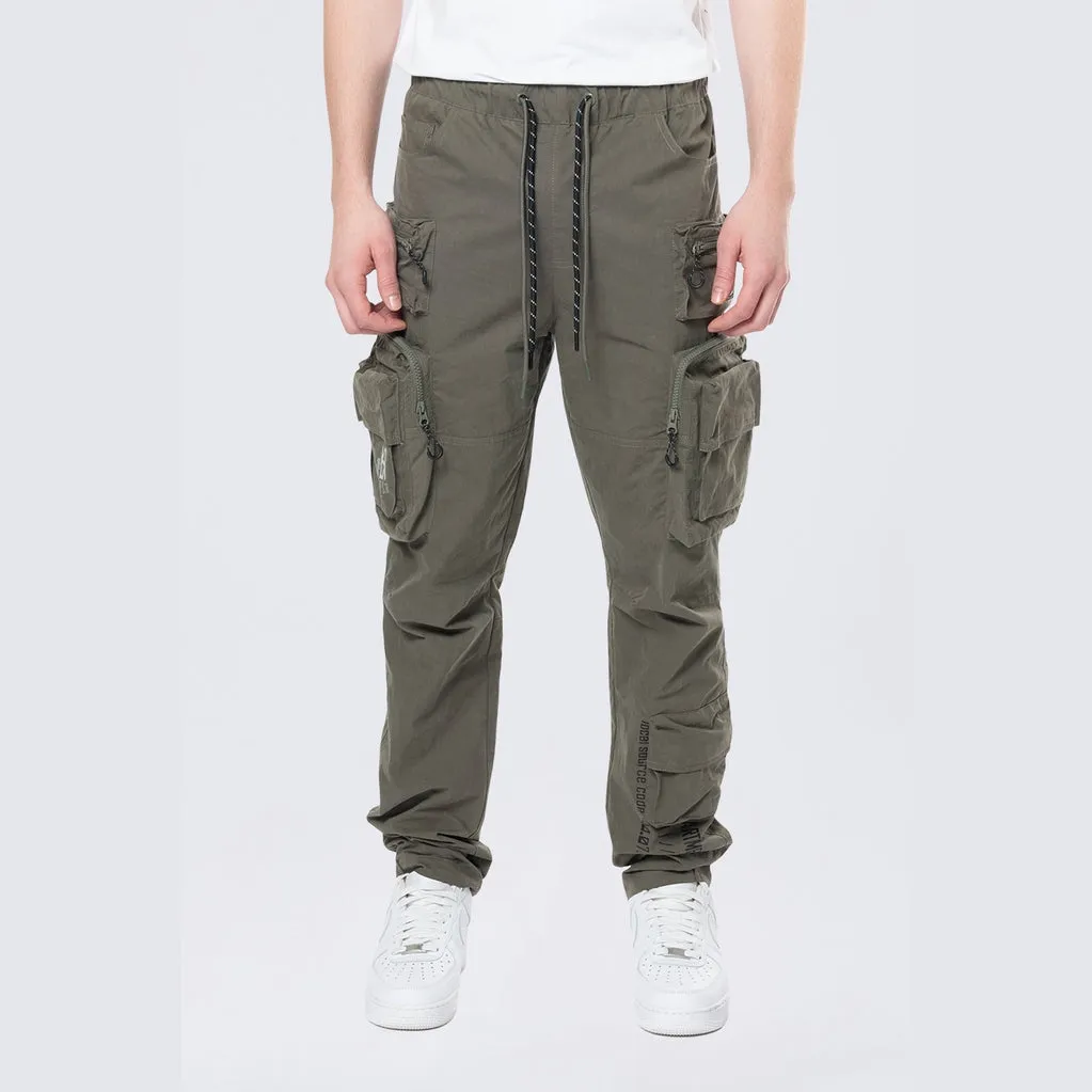 Utility Cargo Windbreaker Pants - Thyme