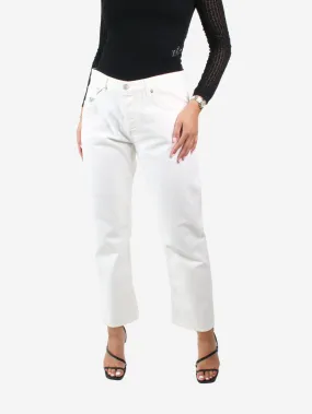 White straight-leg denim jeans - size W30