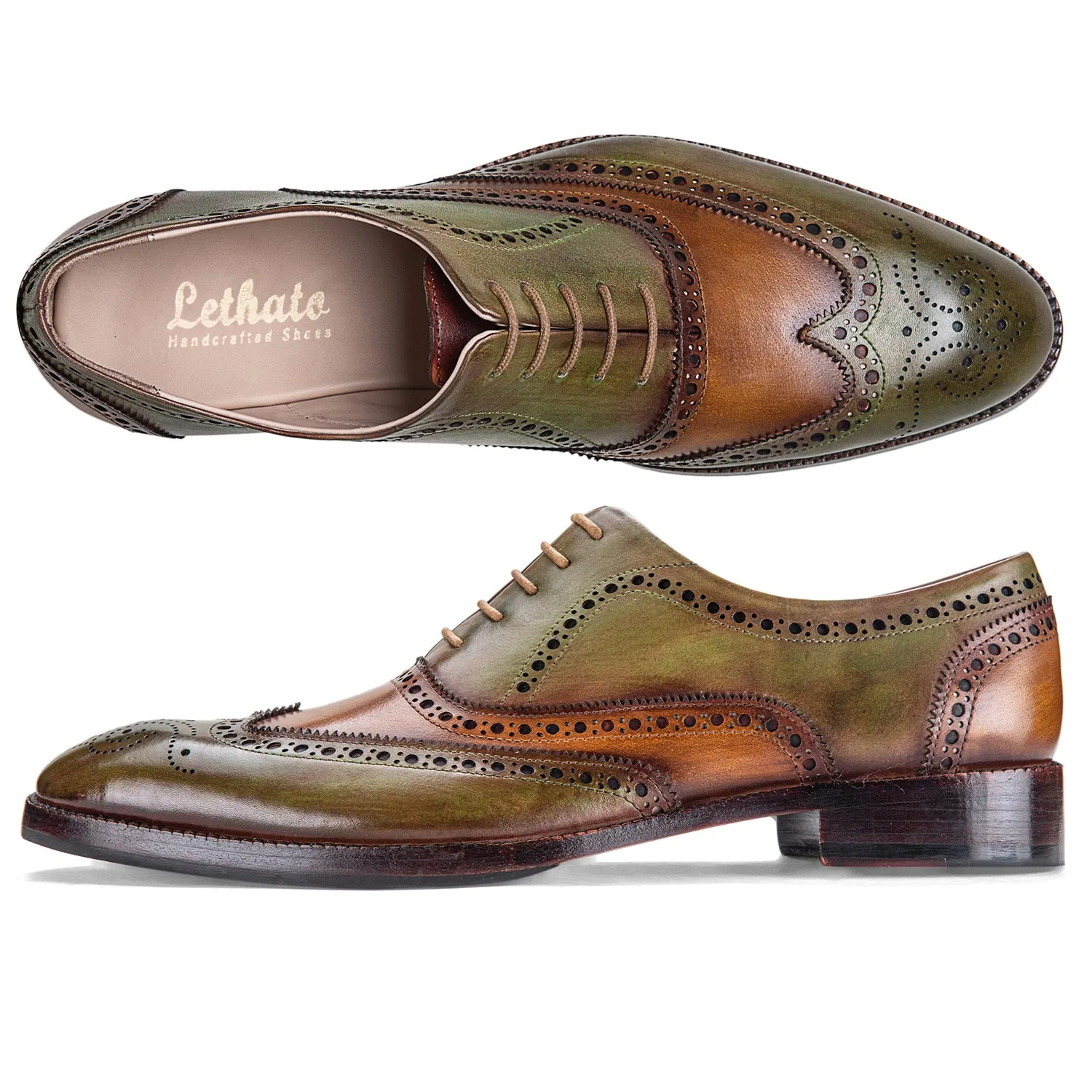 Wingtip Brogue Oxford- Green