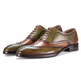 Wingtip Brogue Oxford- Green