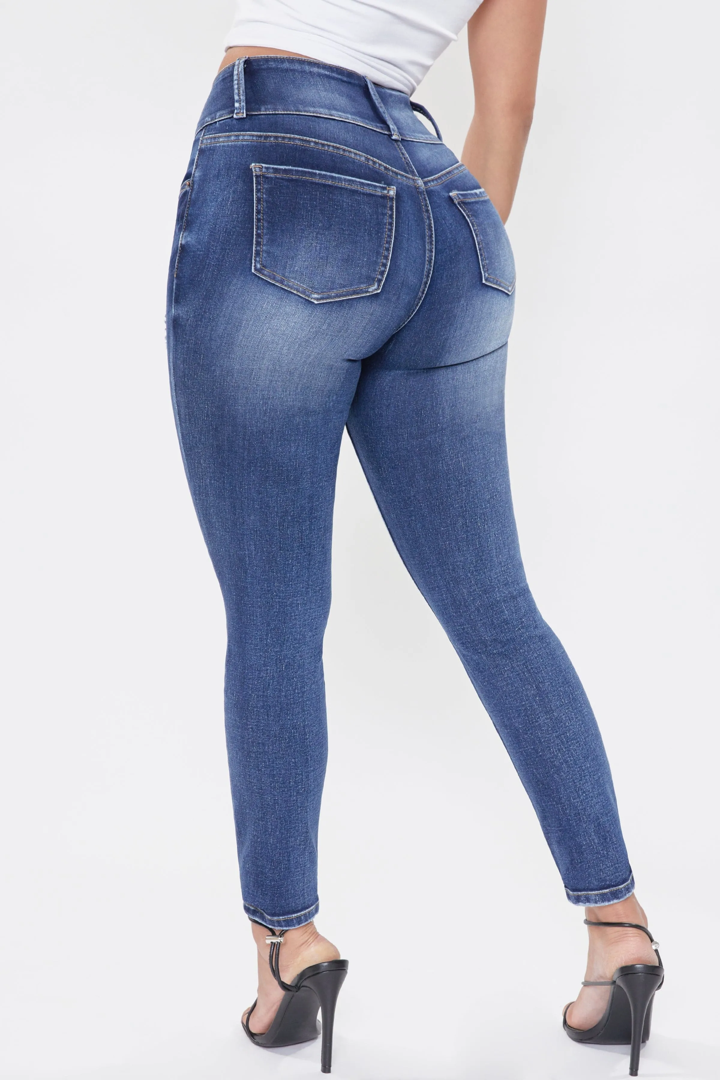 Women's Essential 3 Button Skinny Jeans