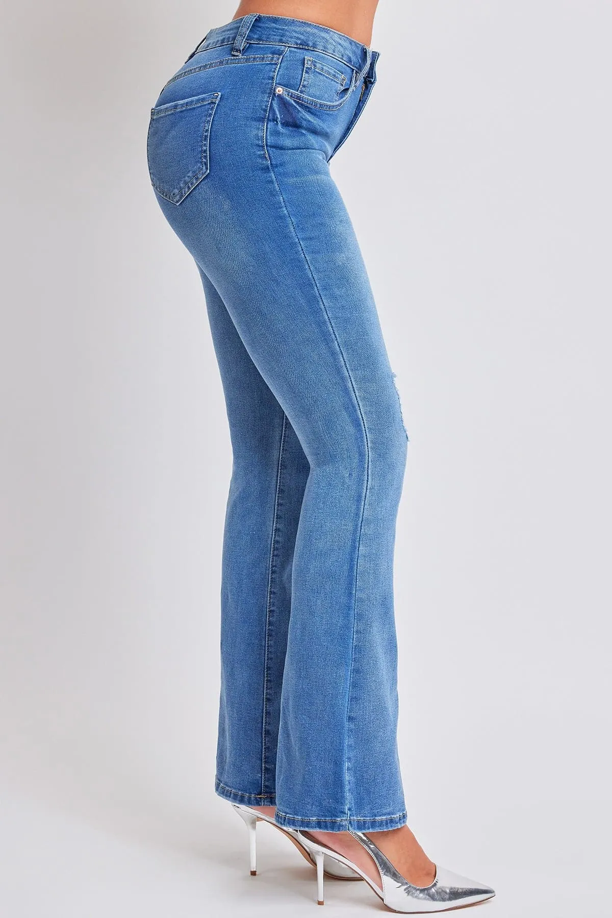 Women's Essential Distressed Flare Jeans-Distressed